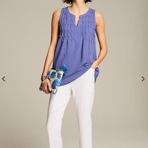 Linen-Stretch Angled-Pocket Slim-Leg Pants